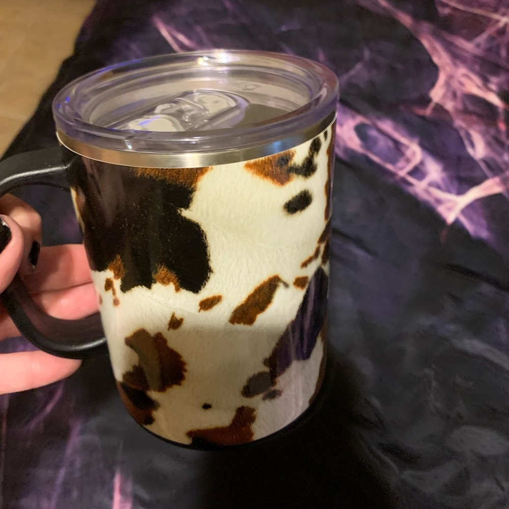 Cow print swig coffee mug